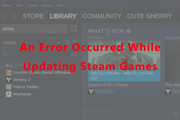 an error occurred while updating Steam