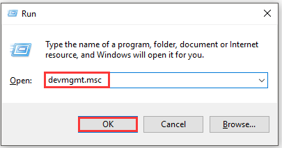 open device manager from run window