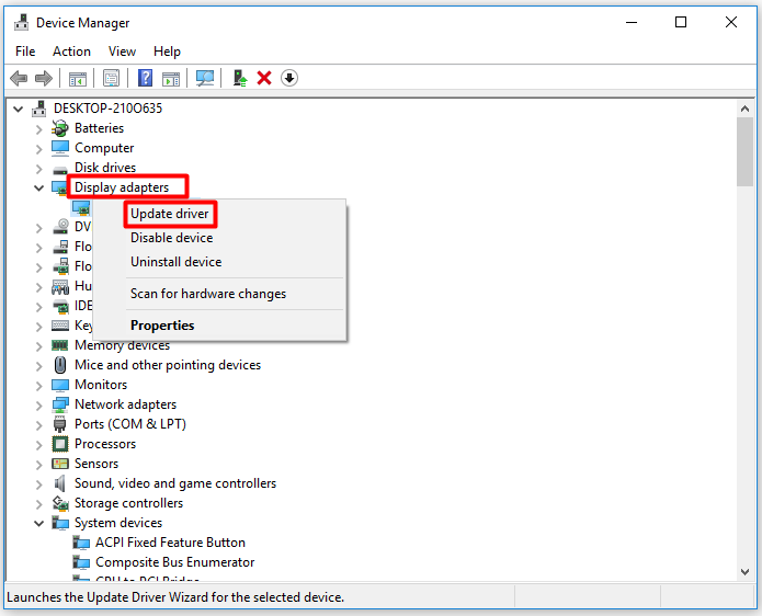 click on Update driver