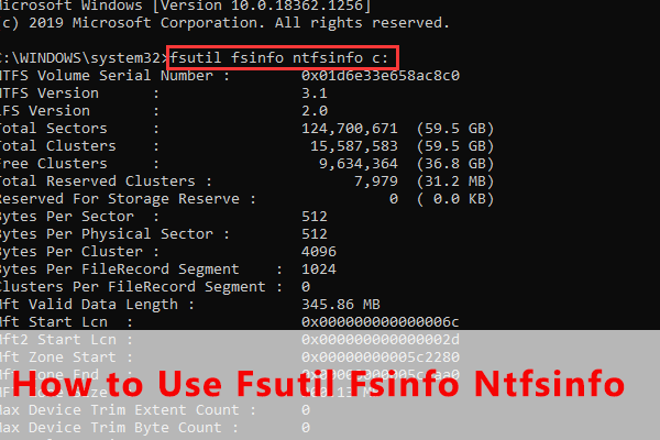 fsutil fsinfo ntfsinfo