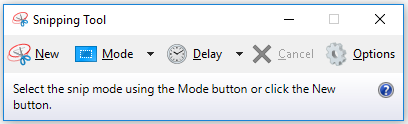 the Snipping Tool window