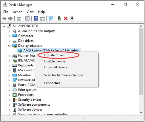 update graphics card driver