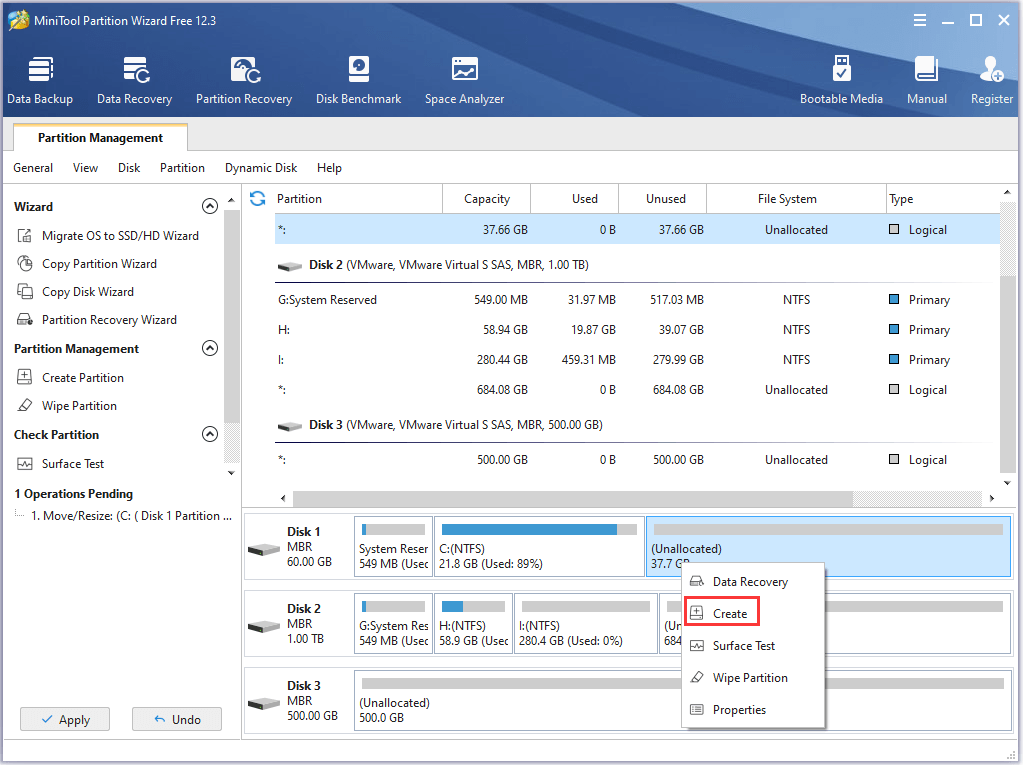 create a new partition