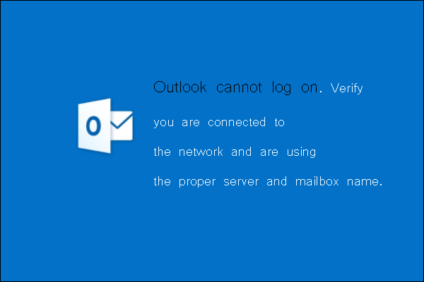 Outlook cannot log on