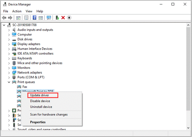 choose Update driver