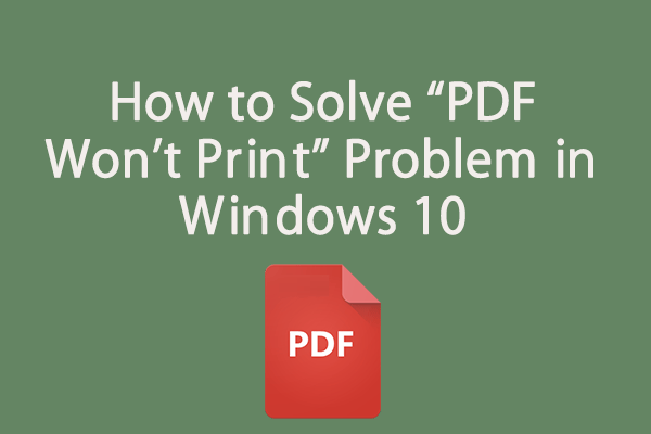 unable to print pdf documents windows 10