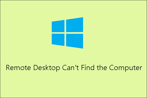 remote desktop cant find the computer thumbnail