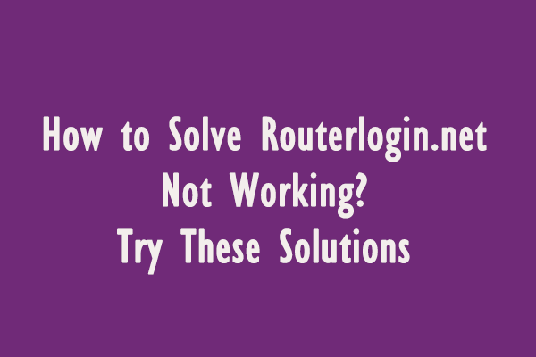 routerlogin.net not working