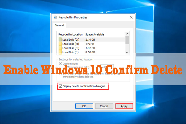 Windows 10 confirm delete