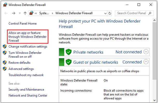 Windows Defender Firewall