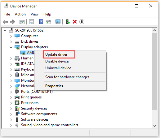 update graphics card driver