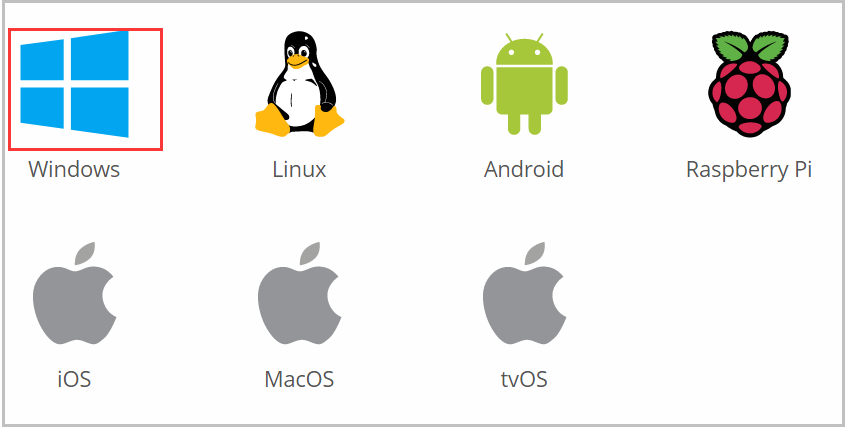 click on Windows icon