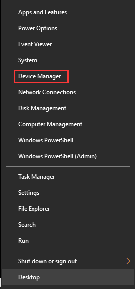 open device manager from the start menu