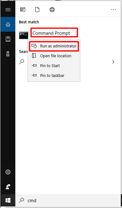 Run command prompt as administrator
