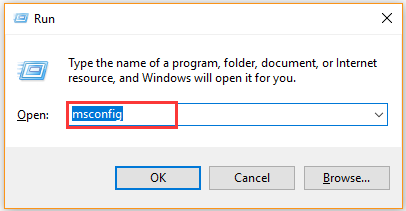 type msconfig in the Run box