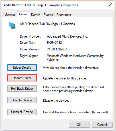 Update graphics card driver