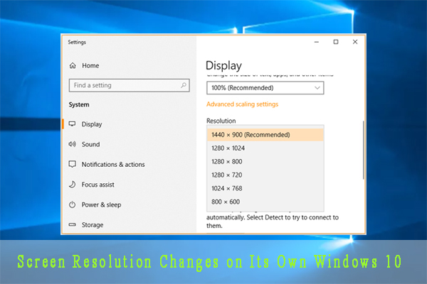 screen resolution changes on its own Windows 10