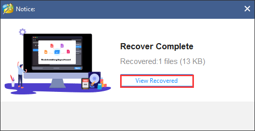 click the View Recovered button