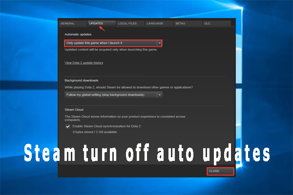 Steam turn off auto updates