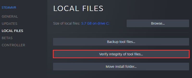 verify integrity of tool files