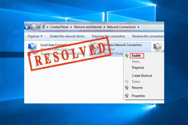 wifi adapter is disabled windows 10