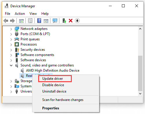 update the audio driver