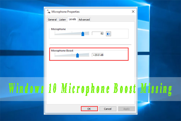Windows 10 Microphone Boost missing