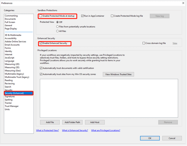 disable Protected Mode at startup