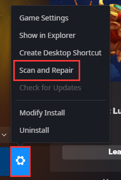 select Scan and Repair