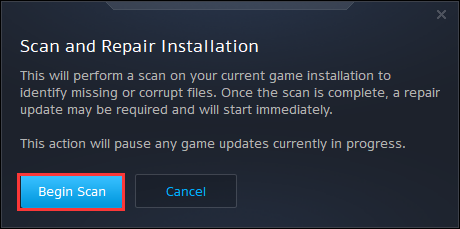 click Begin Scan