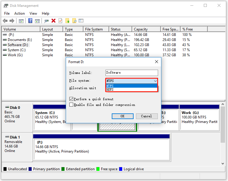 no option to format a drive to FAT32 in Disk Management