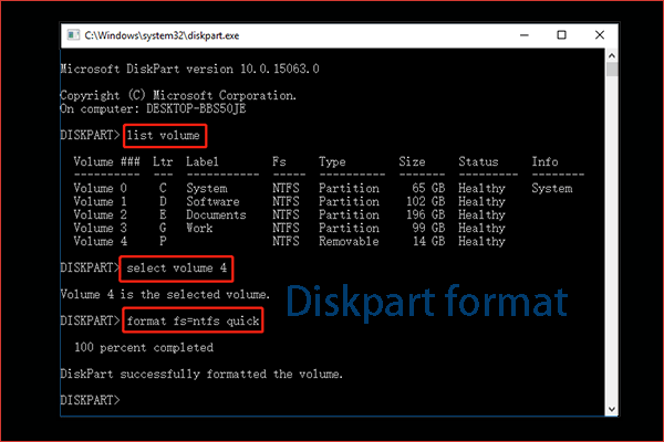 how to format disk partition using cmd