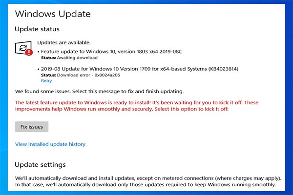 download error - 0x8024a206