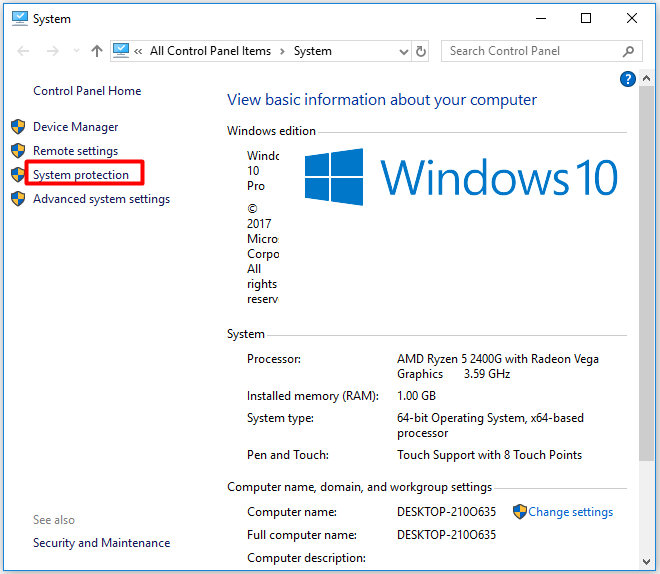 click System protection