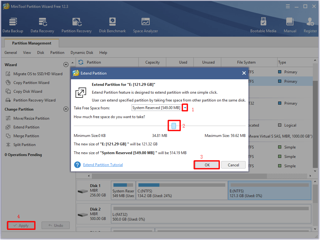 steps for extending partition