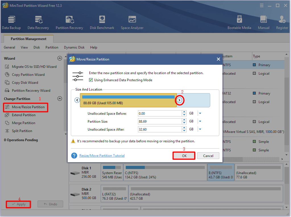 resize partition