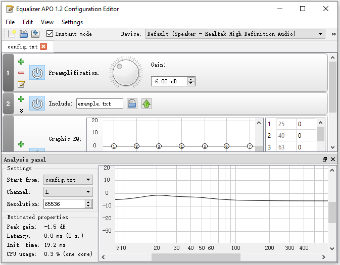 Equalizer APO configuration editor