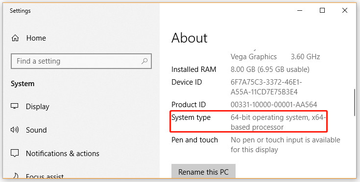 check Windows 10 system type