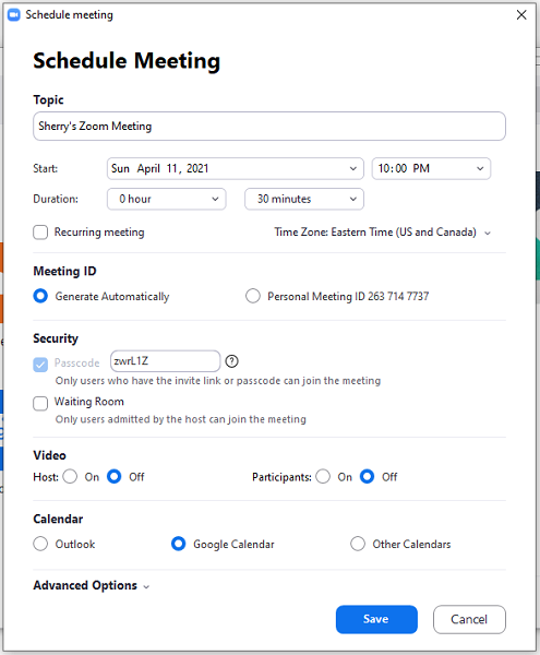 Schedule meeting