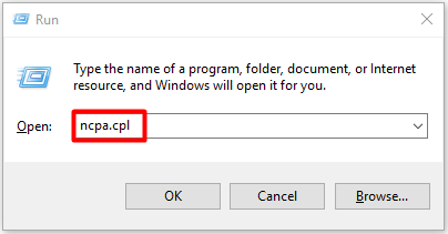 open network connections from run window