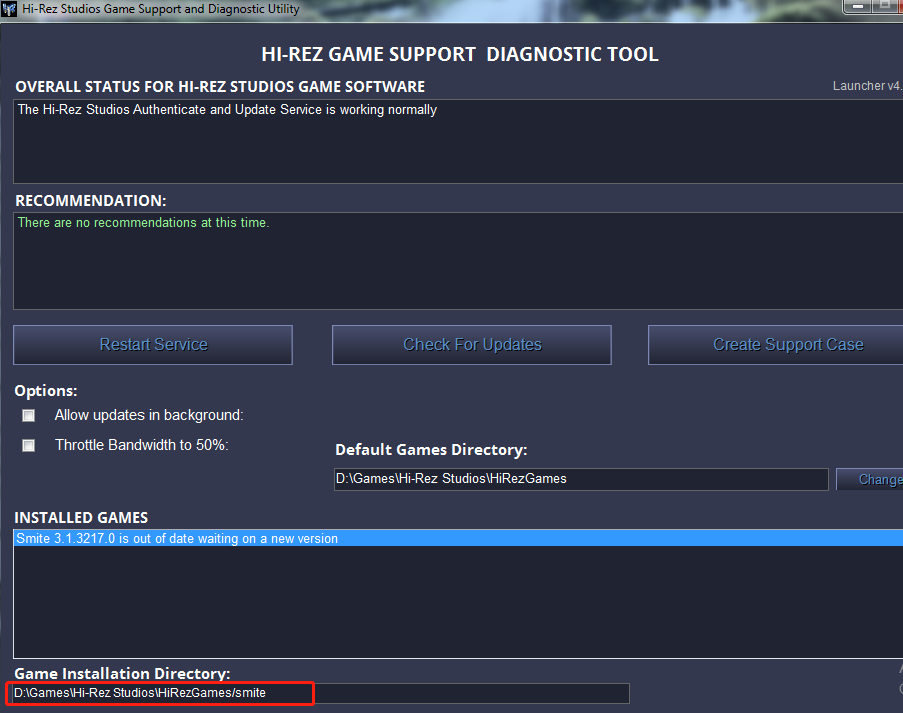 change game installation directory of Smite
