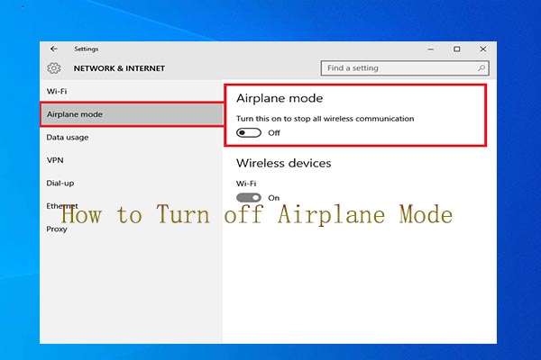 cant find airplane mode windows 10