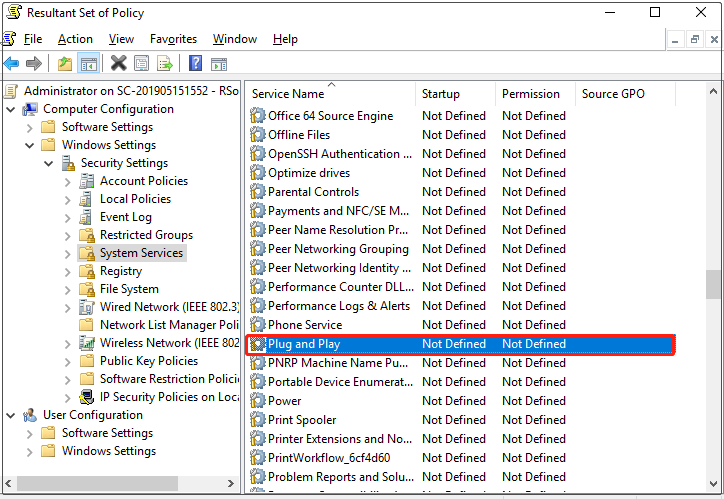 disable Plug and Play service