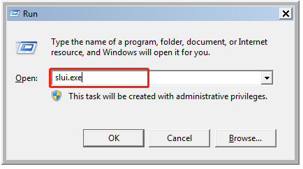 type sluiexe in the Run box