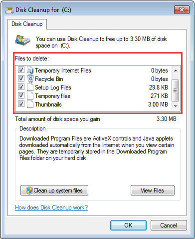 run Disk Cleanup