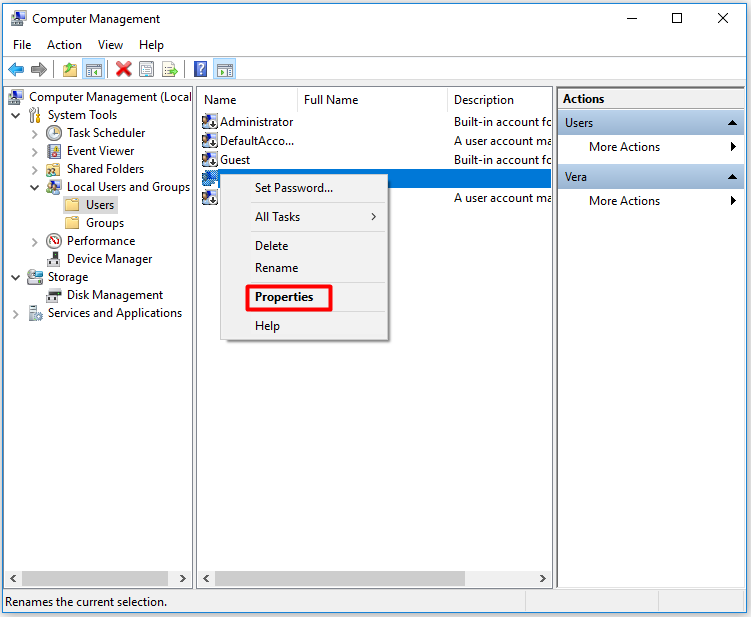 change to administrator windows 10 open the properties of target user entry