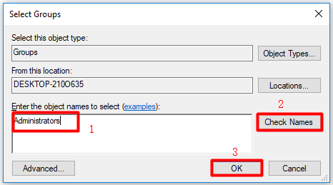 change to administrator windows 10 type Administrators