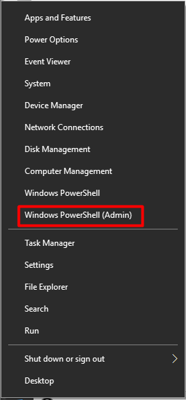 run Windows PowerShell as Admin