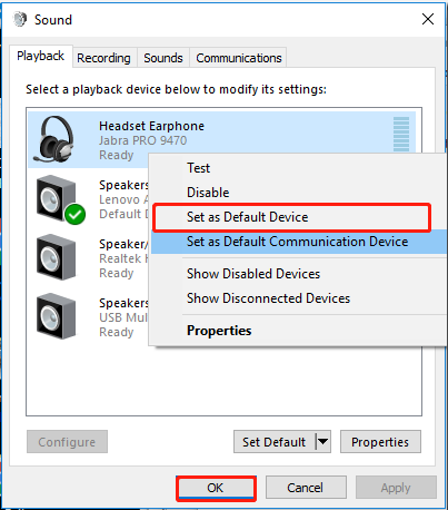 front panel headphone jack not working windows 10