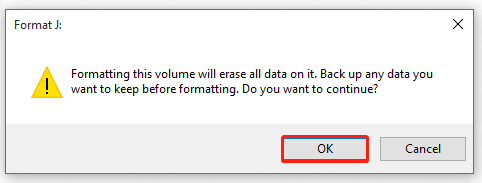 click on OK to confirm the formatting